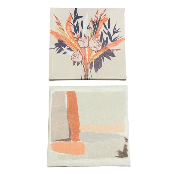 🆕 Special Memories Floral Abstract Canvas Art Set, 2 Wall Hangings - Picture 2 of 8